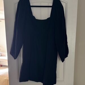 J. Crew square neck black dress